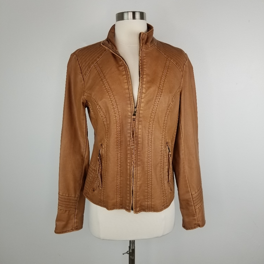 Big Chill Vintage Faux Vegan Leather Jacket Medium